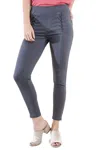 Umgee Lace Up Leggings In Charcoal In Gray
