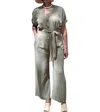 Umgee Laraine Linen Jumpsuit In Green In Green