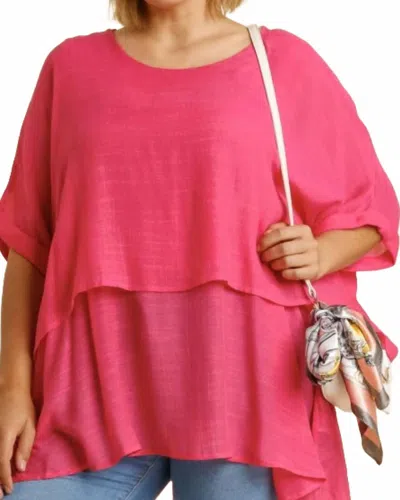 Umgee Layered Flowy Tunic In Fuchsia In Multi
