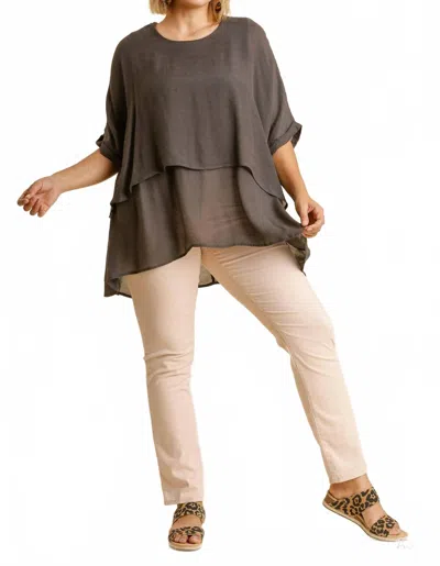 Umgee Layered Tunic Top - Plus In Ash In Brown