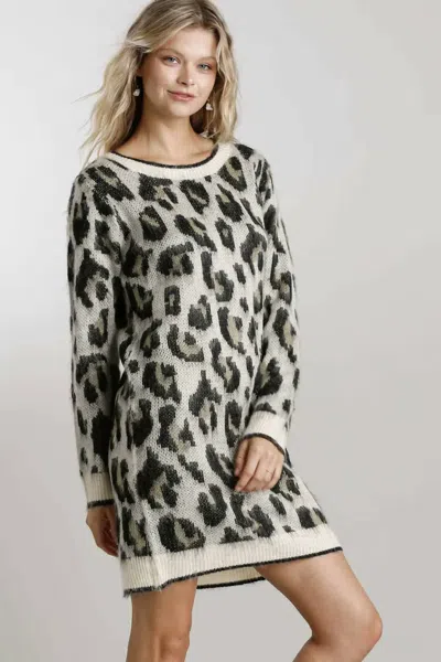 Umgee Leopard Love Mini Dress In Cream Mix In Animal Print