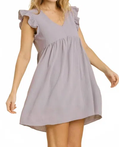 Umgee Living In London Dress In Grey In Purple