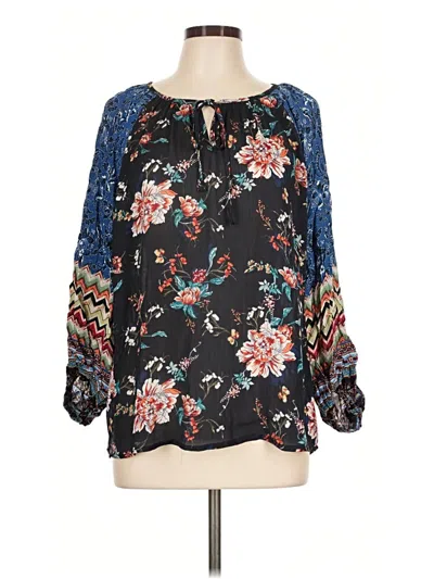 Pre-owned Umgee Long Sleeve Blouse In Black