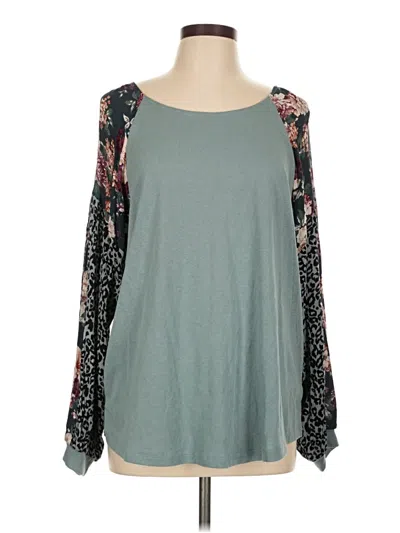 Pre-owned Umgee Long Sleeve Blouse In Blue