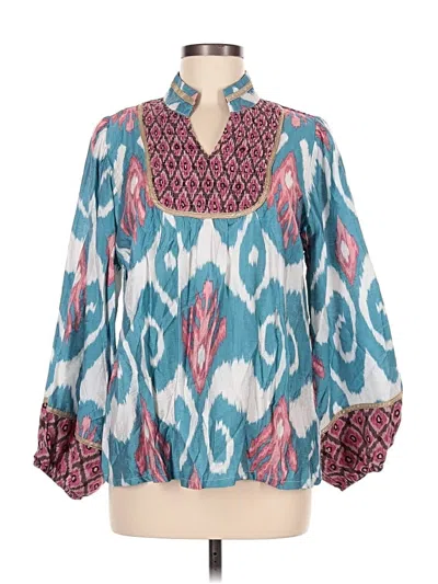 Pre-owned Umgee Long Sleeve Blouse In Blue