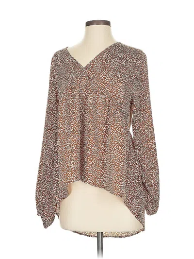 Pre-owned Umgee Long Sleeve Blouse In Brown