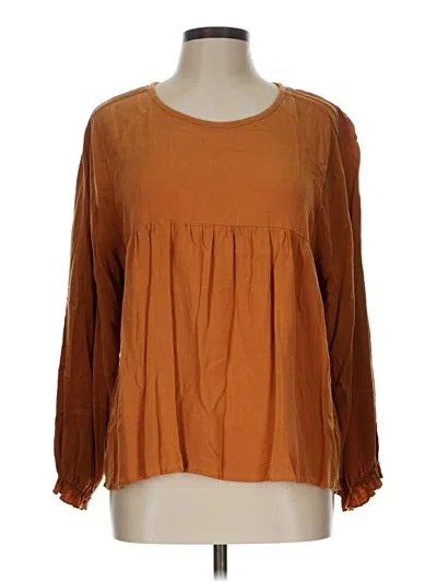 Pre-owned Umgee Long Sleeve Blouse In Brown