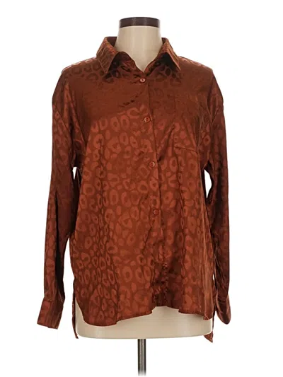 Pre-owned Umgee Long Sleeve Blouse In Brown