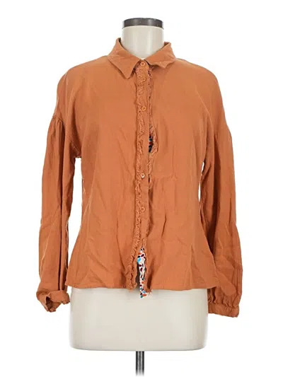Pre-owned Umgee Long Sleeve Blouse In Brown