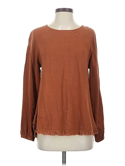 Pre-owned Umgee Long Sleeve Blouse In Brown