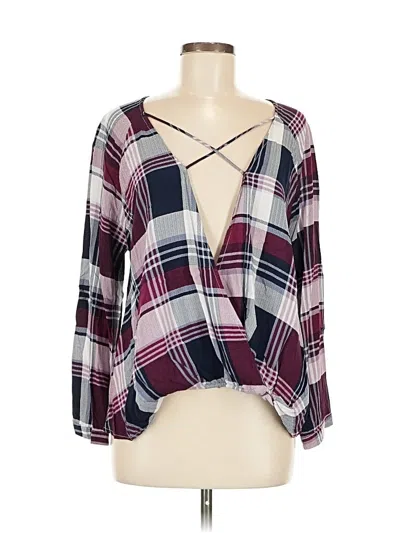 Pre-owned Umgee Long Sleeve Blouse In Burgundy