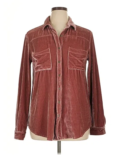 Pre-owned Umgee Long Sleeve Blouse In Burgundy