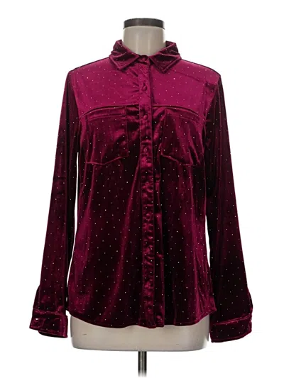 Pre-owned Umgee Long Sleeve Blouse In Burgundy