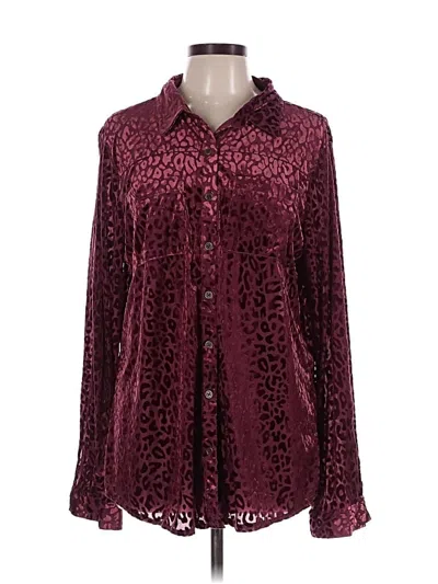 Pre-owned Umgee Long Sleeve Blouse In Burgundy