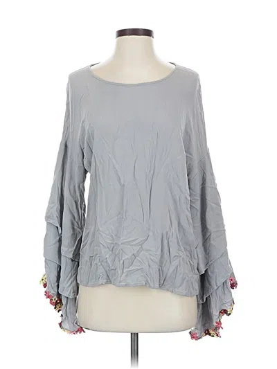 Pre-owned Umgee Long Sleeve Blouse In Gray