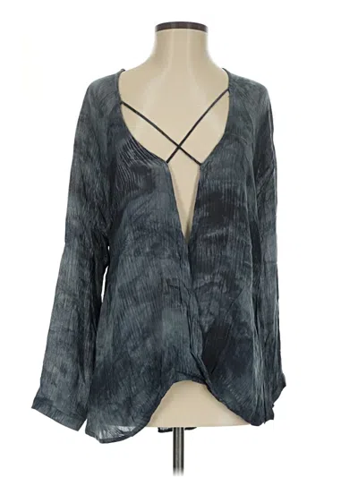Pre-owned Umgee Long Sleeve Blouse In Gray