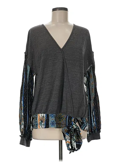Pre-owned Umgee Long Sleeve Blouse In Gray