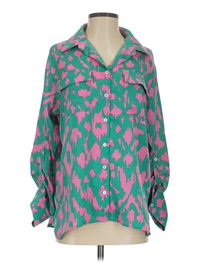 Pre-owned Umgee Long Sleeve Blouse In Green