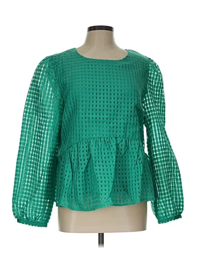 Pre-owned Umgee Long Sleeve Blouse In Green