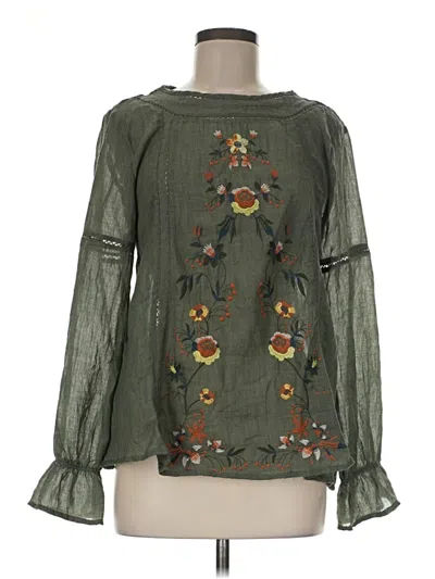 Pre-owned Umgee Long Sleeve Blouse In Green