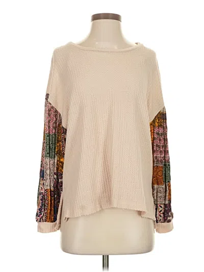 Pre-owned Umgee Long Sleeve Blouse In Ivory