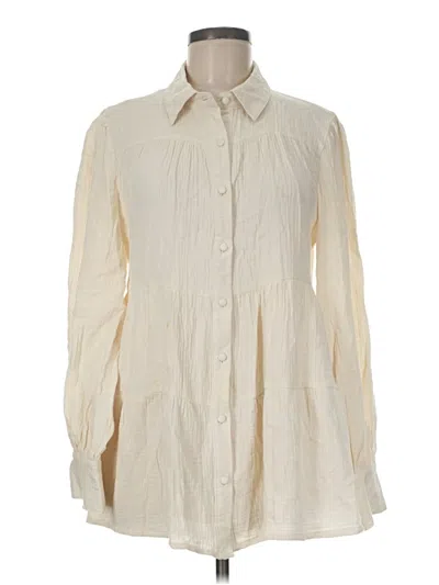 Pre-owned Umgee Long Sleeve Blouse In Ivory