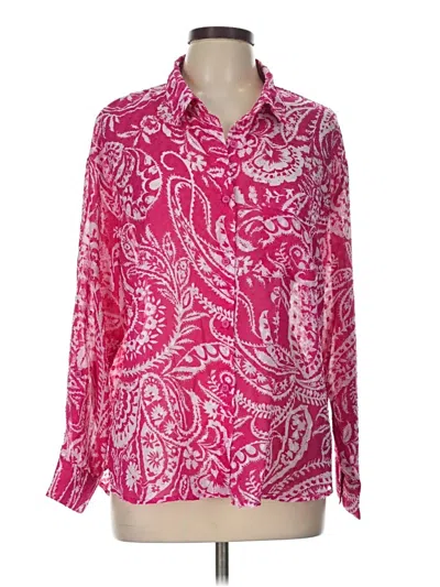 Pre-owned Umgee Long Sleeve Blouse In Pink