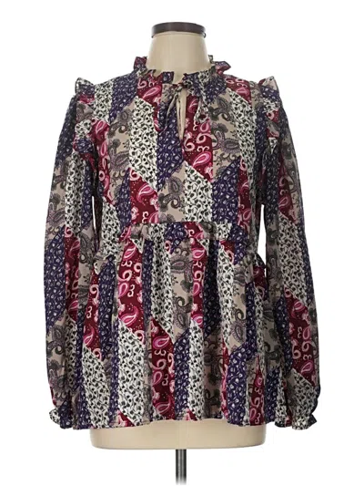Pre-owned Umgee Long Sleeve Blouse In Purple