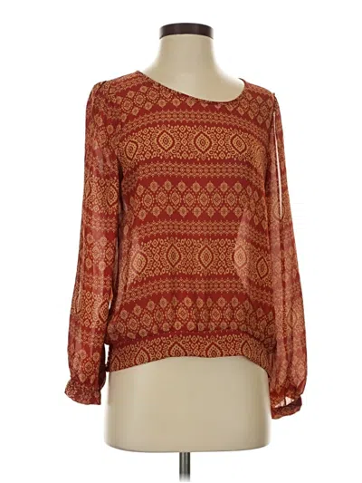 Pre-owned Umgee Long Sleeve Blouse In Red