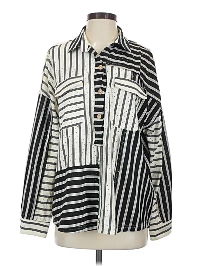 Pre-owned Umgee Long Sleeve Blouse In Silver