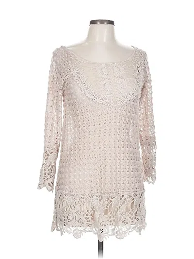 Pre-owned Umgee Long Sleeve Blouse In White