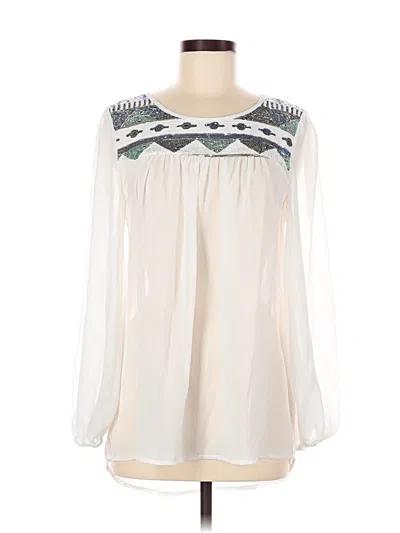 Pre-owned Umgee Long Sleeve Blouse In White