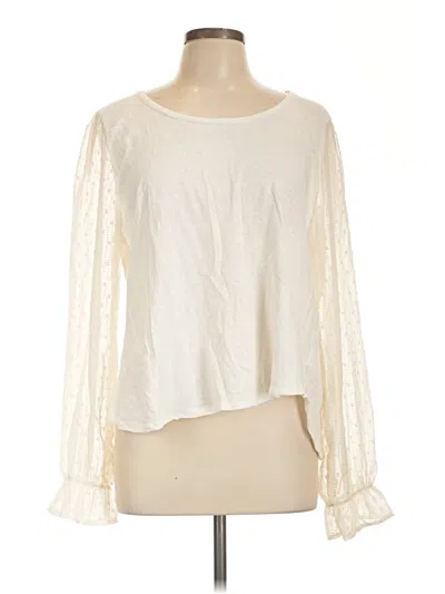 Pre-owned Umgee Long Sleeve Blouse In White