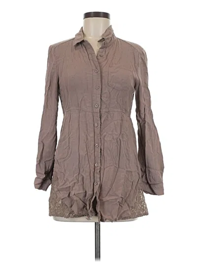Pre-owned Umgee Long Sleeve Button Down Shirt In Brown