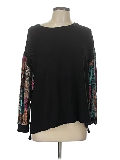 Pre-owned Umgee Long Sleeve Top Black Boatneck Tops