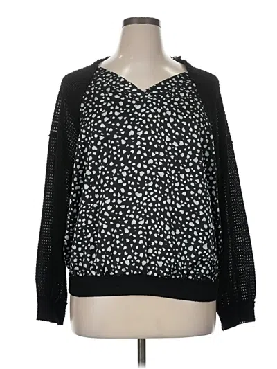 Pre-owned Umgee Long Sleeve Top Black V-neck Tops