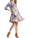 Umgee Marbled Tie Dye Knit Dress In Purple & Orange