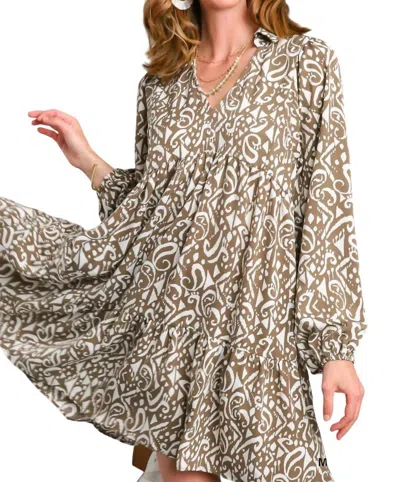 Umgee Mediterranean Dress In Mocha In Brown