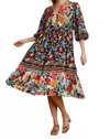 Umgee Mix & Match Floral Print Maxi Dress In Black Mix In Multi