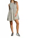 Umgee Mixed Sleeveless Mini Dress In Heather Grey In Gray