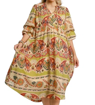 Umgee Moroccan Vibes Maxi Dress In Green