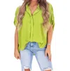Umgee Nothing On You Button Down Top In Pear In Multi
