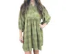 Umgee Olivia Textured Dress In Olive In Green