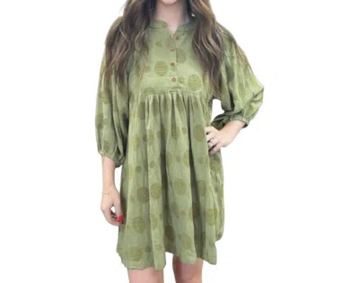 Umgee Olivia Textured Dress In Olive