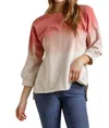 Umgee Ombre Raglan Top In Berry In Pink