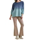 Umgee Ombre Raglan Top In Navy In Blue