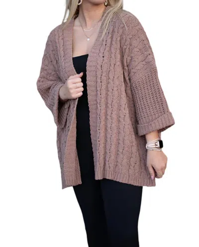 Umgee On My Own Cardigan In Cappuccino In Brown
