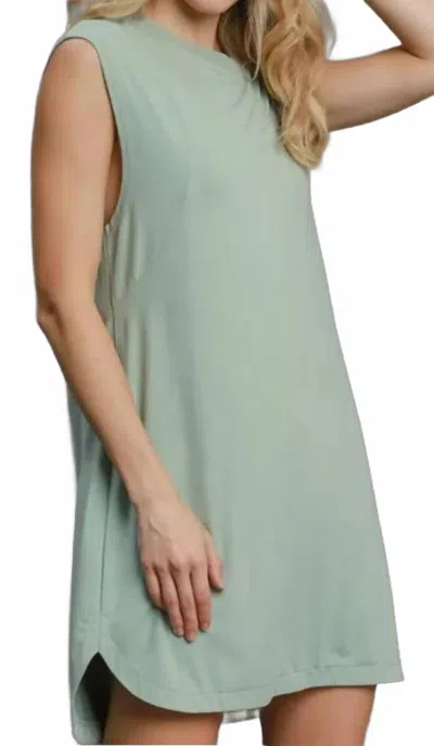 Umgee Open Road Mini Dress In Dusty Mint In Green