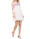 Umgee Open Shoulder Angel Sleeve Dress In Natural In White