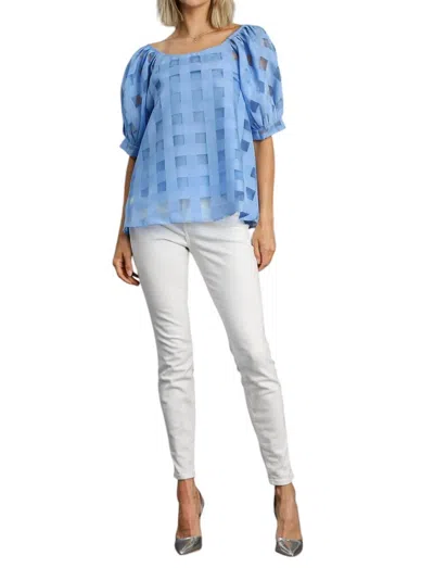 Umgee Organza Boxy Cut Top In Periwinkle In Blue